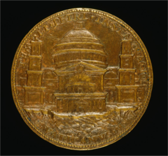 Christoforo Caradosso. Italian. Medallion showing Bramante's Plan for New St. Peters, Rome. High Renaissance. 1506. -a commemorative medal