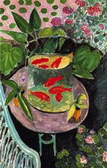 Goldfish Henri Mattisse. 1912 C.E. Oil on canvas This painting is an illustration of some of the major themes in Matisse's painting: his use of complimentary colors, his quest for an idyllic paradise, his appeal for contemplative relaxation for the viewer and his complex construction of pictorial space.