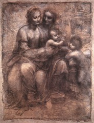 Leonardo da Vinci, Sketch for Virgin and Child with Saint Anne and Infant St. John