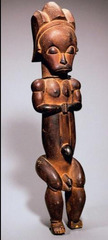 Reliquary figure (byeri) Fang peoples (southern Cameroon). c. 19th to 20th century C.E. Wood The Fang figure, a masterpiece by a known artist or workshop, has primarily been reduced to a series of basic shapes—cylinders and circles.